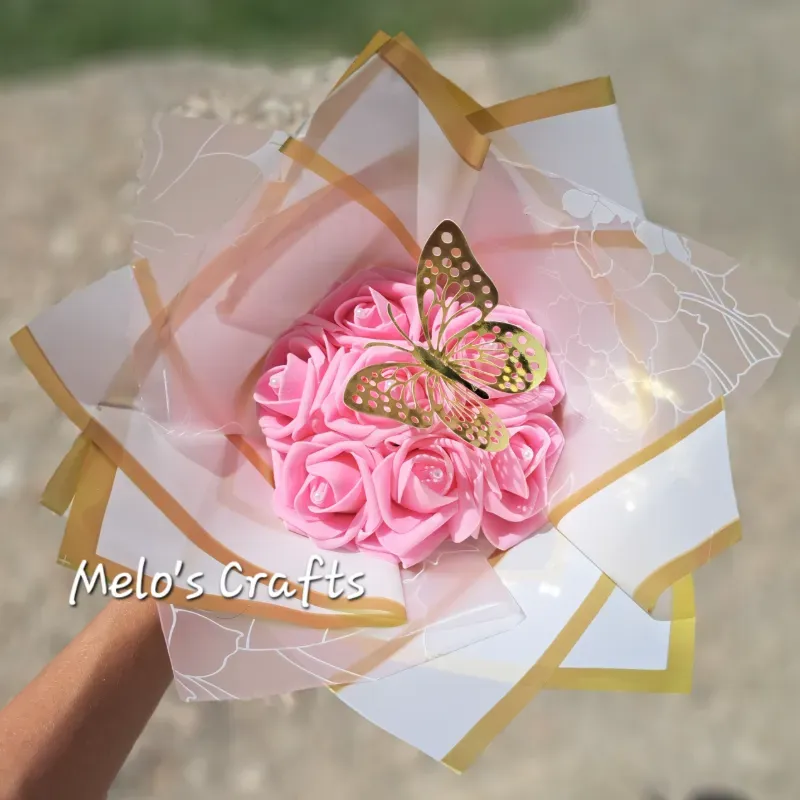 Ramo de 7 rosas de foami rosadas