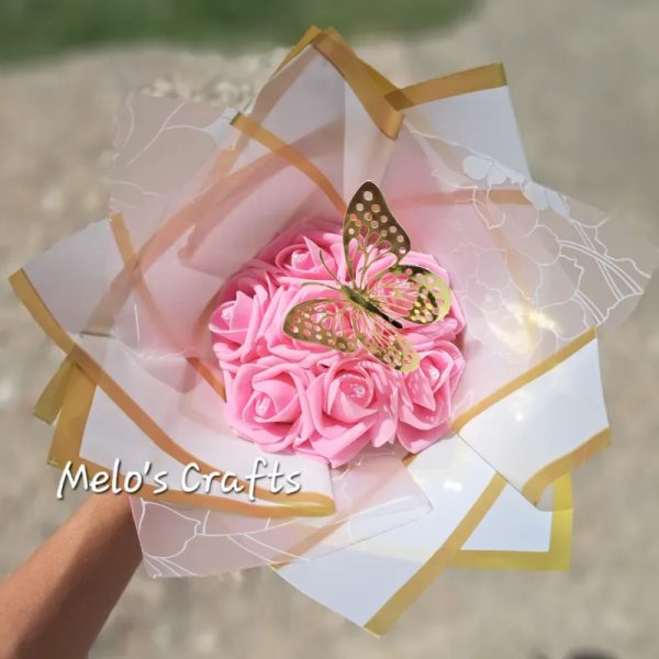 Ramo de 7 rosas de foami rosadas