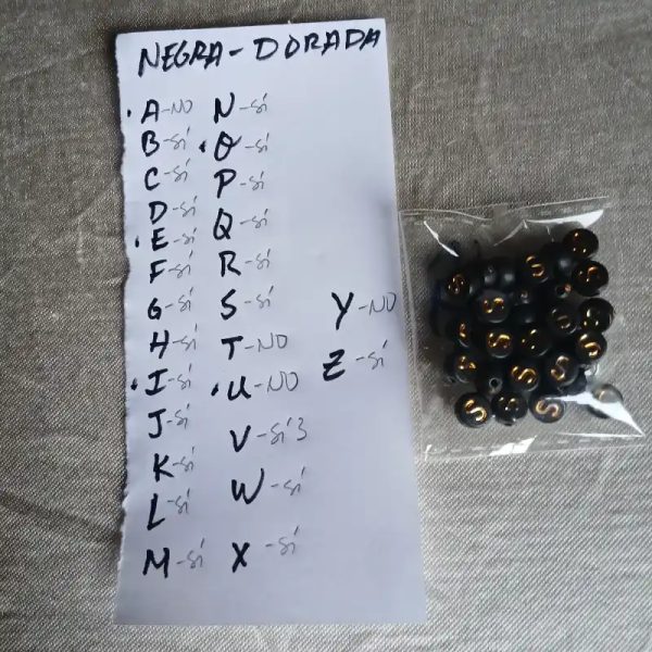 CONSONANTES - Sueltas cuenta negra letra dorada