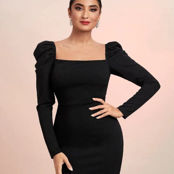  Vestido de Mangas largas 