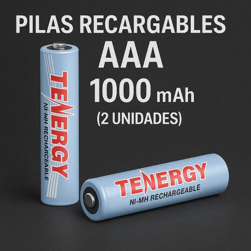  Pilas Recargables AAA TENERGY 1000mAh (2 Unidades)