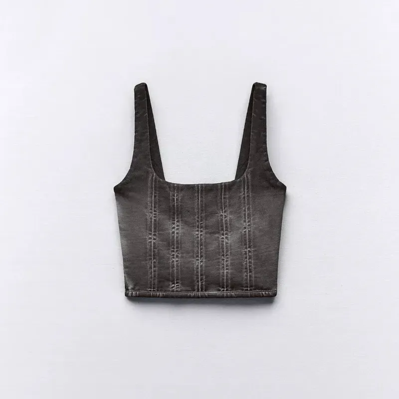 Top bustier efecto lavado