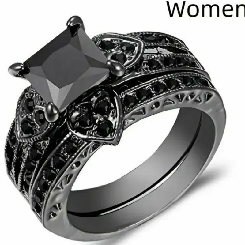 Pareja de anillos de acero inoxidable