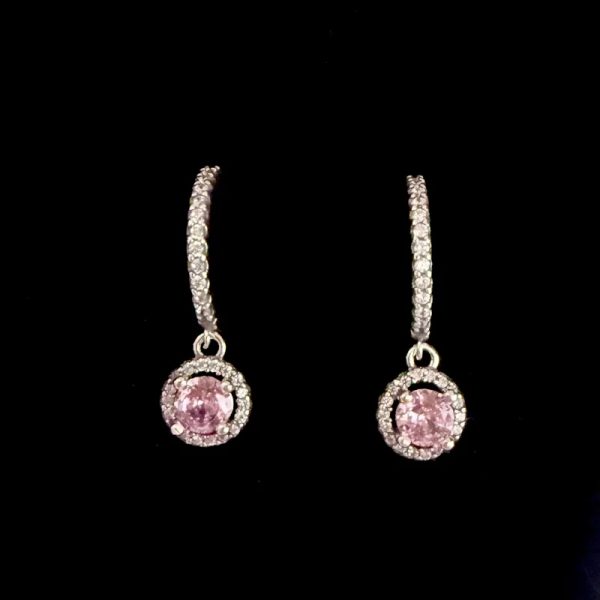 Argollas de brillo redondo rosado