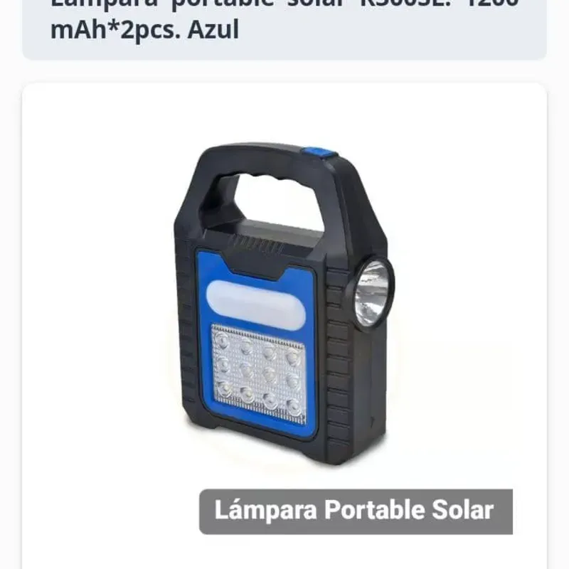  Lámpara portable solar R300SL — 1200 mAh x2 (Color Azul)