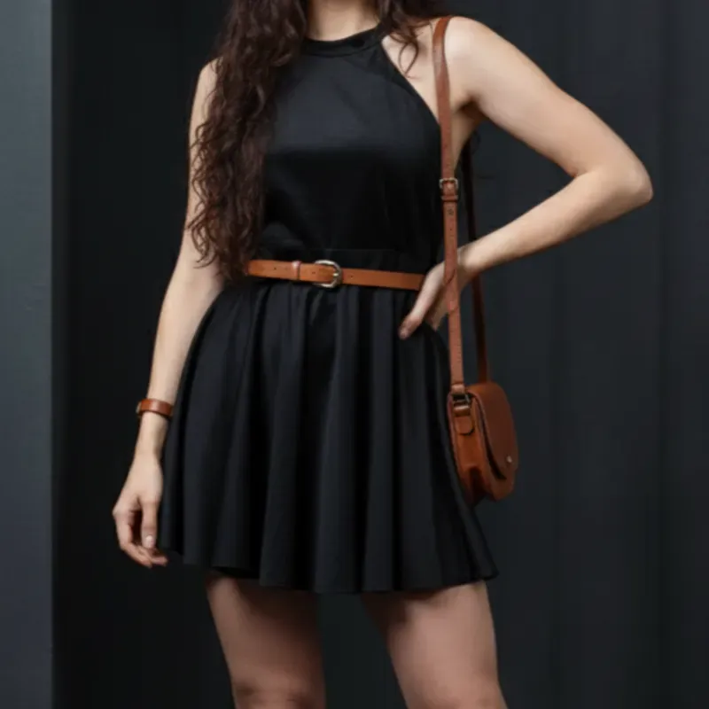 Vestido cuello Halter con espalda descubierta