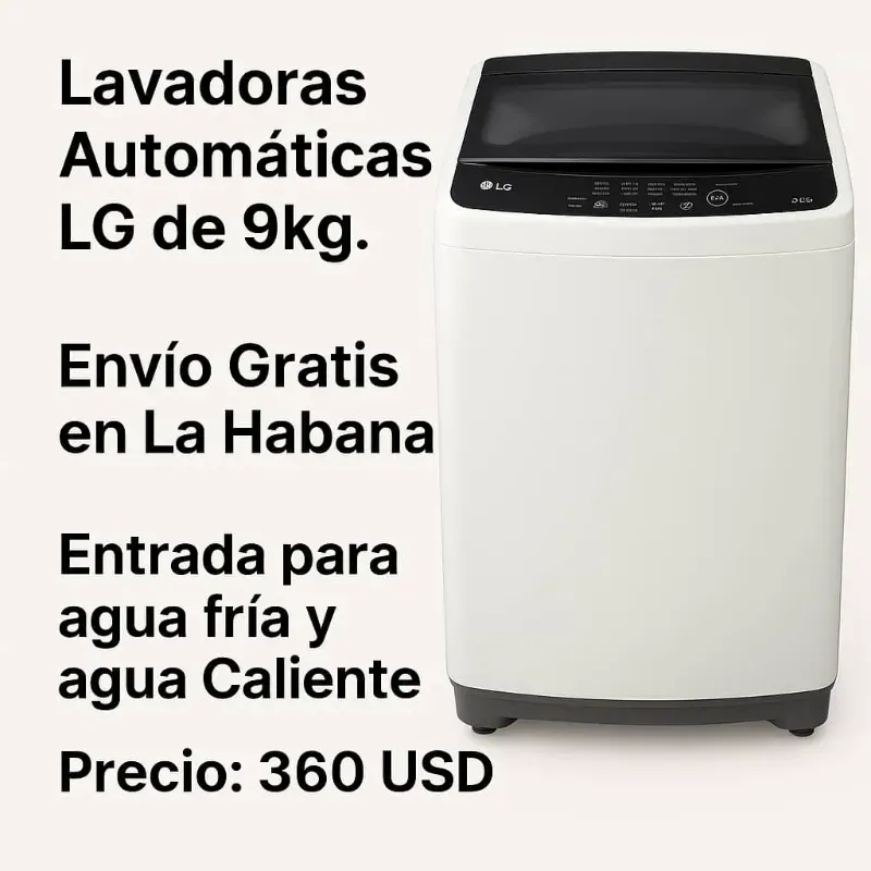 LAVADORA AUTOMÁTICA LG  9KG