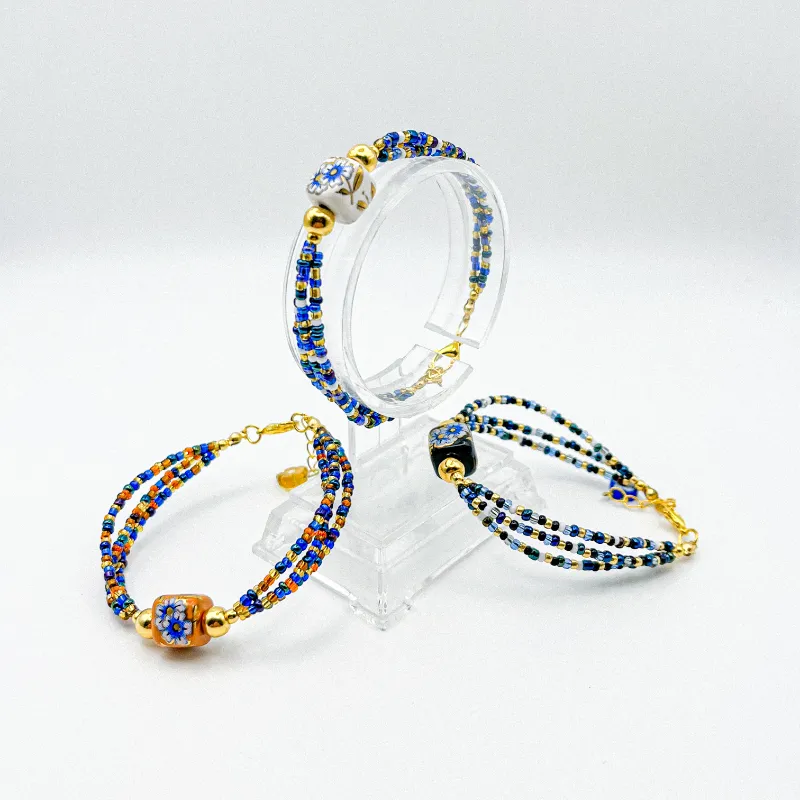 Pulsera con entrepieza de cerámica