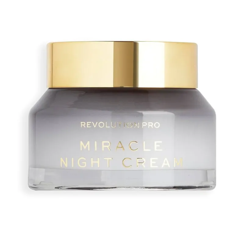 Revolution Pro Miracle Night Cream, crema facial durante la noche, ayuda a suavizar y rellenar la piel con retinol y vitamina E, 1.69 onzas