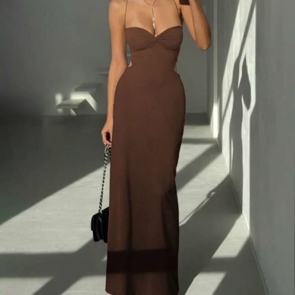 Vestido ajustado marrón