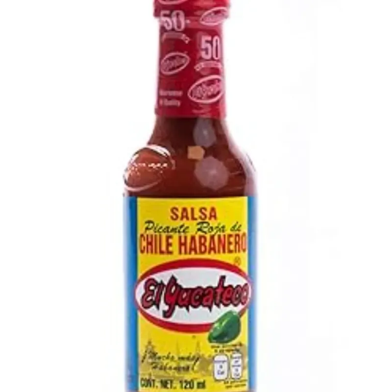 Salsa roja picante de chile habanero