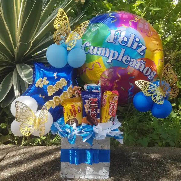 Caja cuadrada de fefeliz cumpleaños