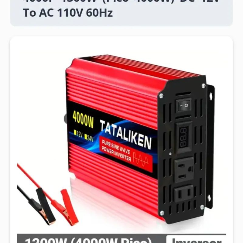  Inversor Tataliken F-4000P 1300W (Pico 4000W) – Onda Senoidal Pura