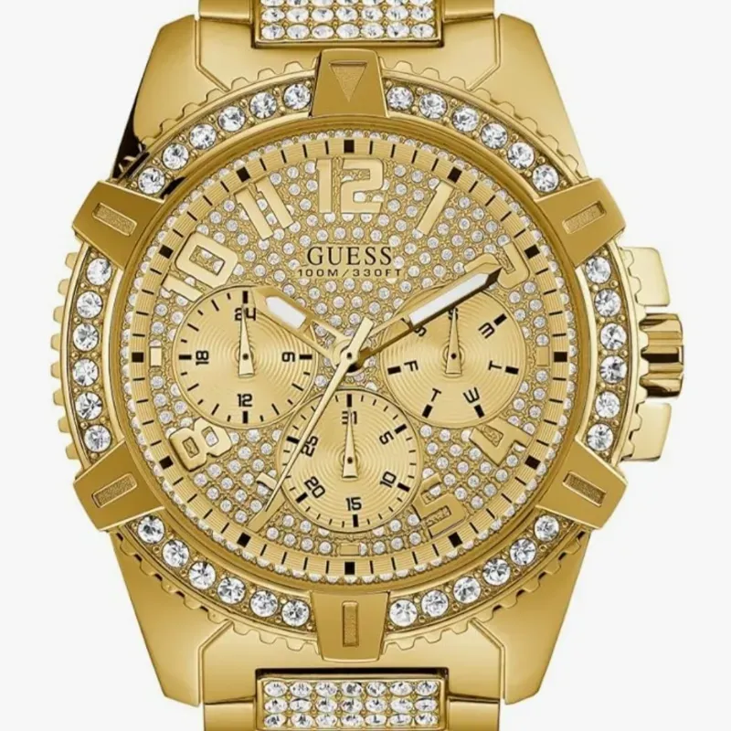 Guess cristal gold watch men.  46 mm