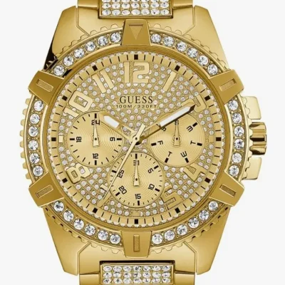 Guess cristal gold watch men.  46 mm