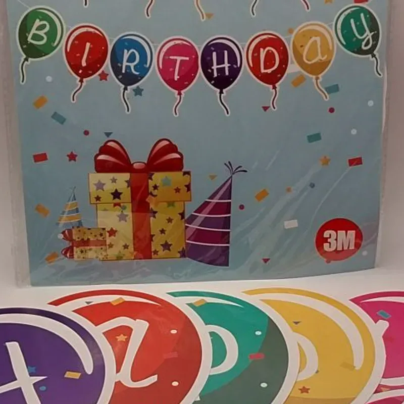 Banderín Happy Birthday forma de globo