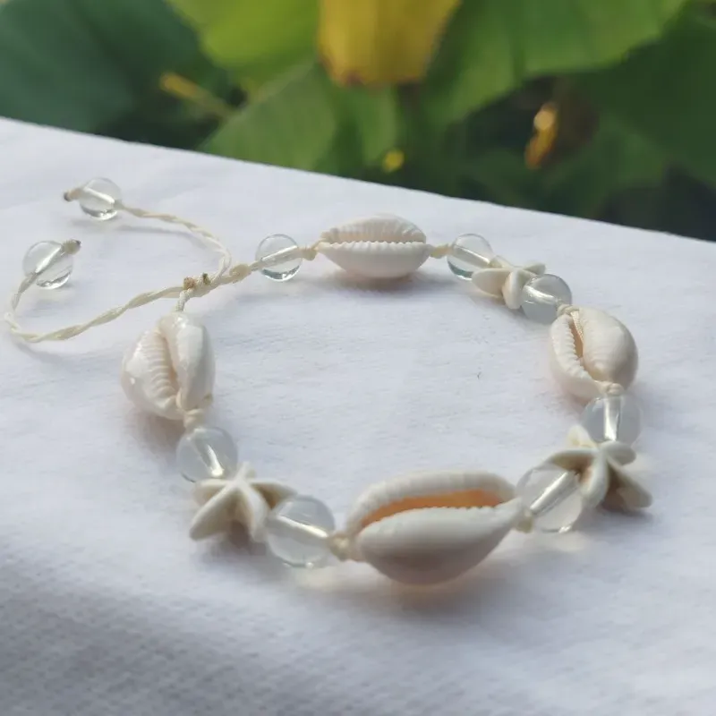 Tobillera Piedra lunar y Turquesa Blanca