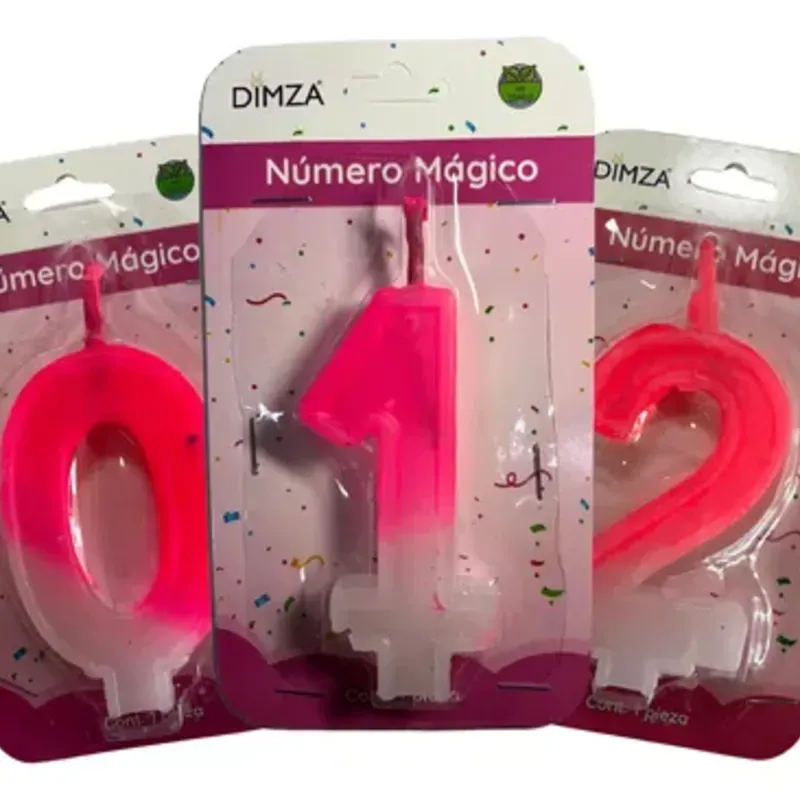 Velas de número bicolor