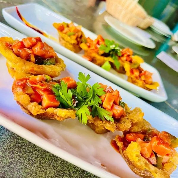 Chatinos rellenos con jamón