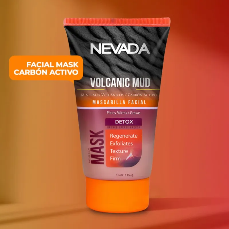 Mascarilla facial Carbón activado/ Minerales volcánicos