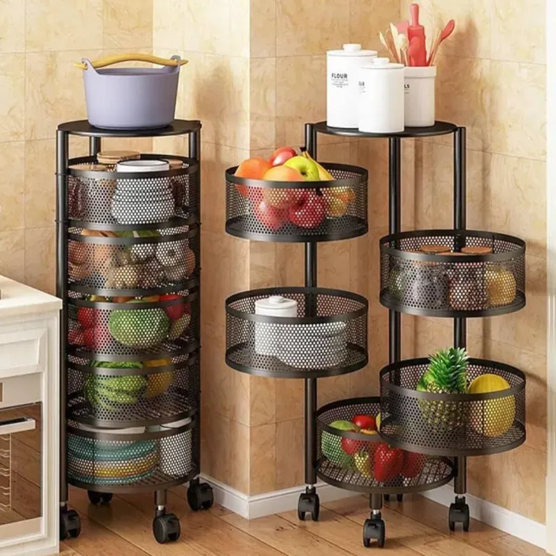 Organizadores negros de metal giratorios