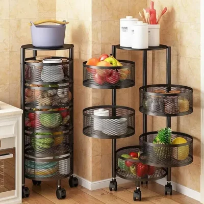 Organizadores negros de metal giratorios