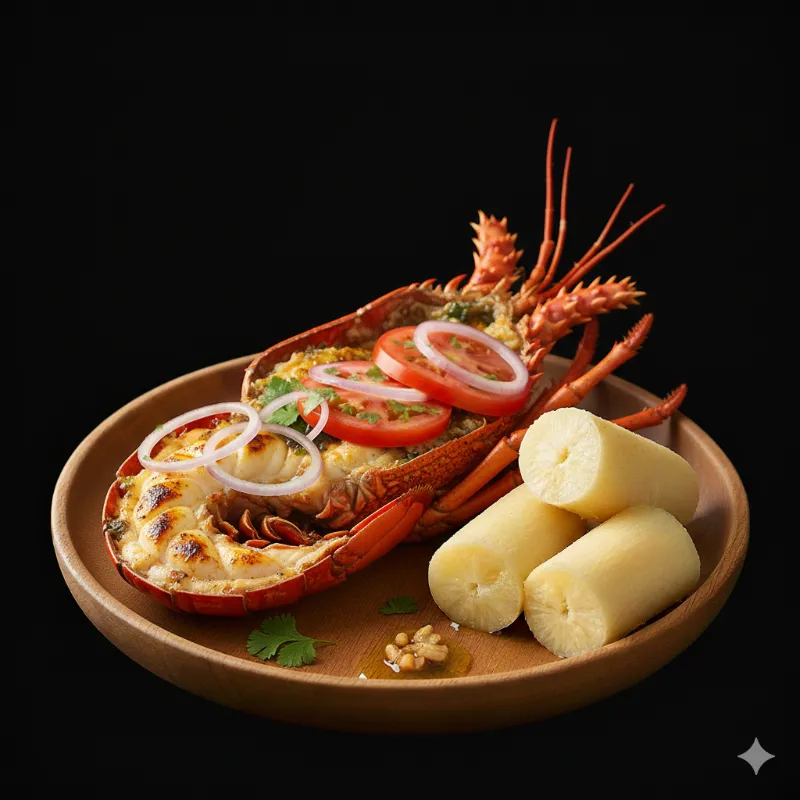 Langosta Grille con Arroz