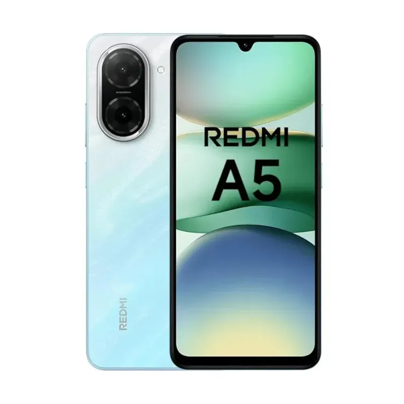 Teléfono Redmi A5 con accesorios