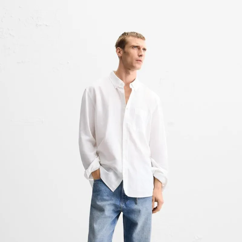 Camisa lino algodón