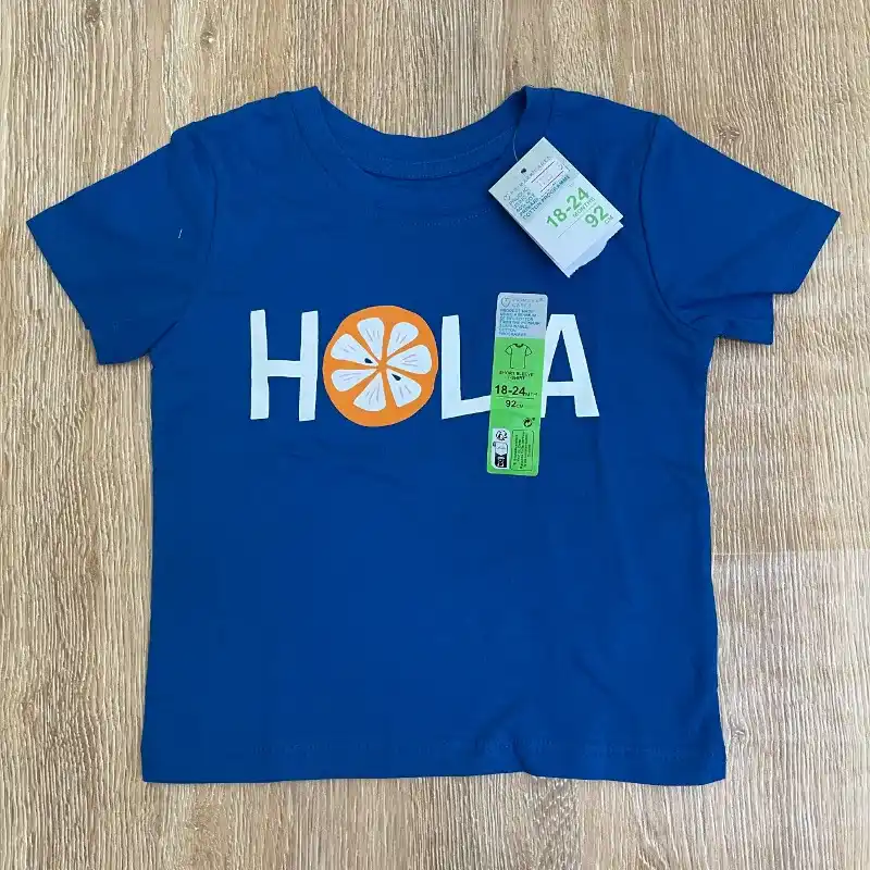 Pulóver color azul "Hola"