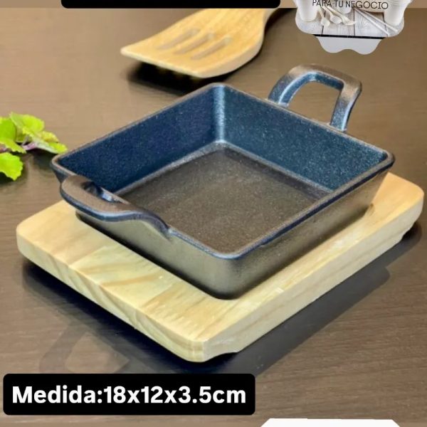 Mini Cacerola c/Base Madera