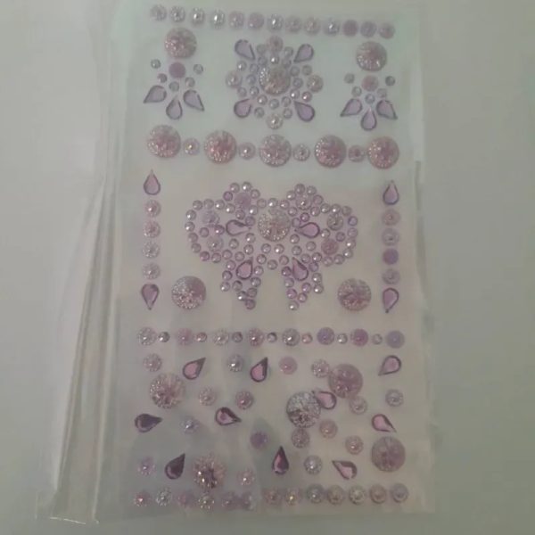 Stickers medias perlas lazo color rosa