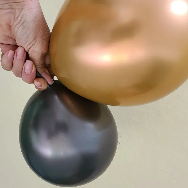 Globos cromados dorados y rosa  viejo