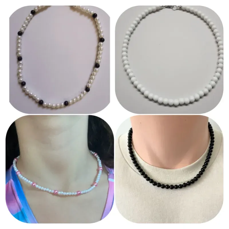 Collar con  cuentas de 6 mm