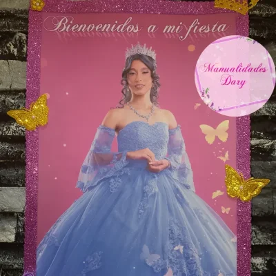 Pancarta de bienvenida marco