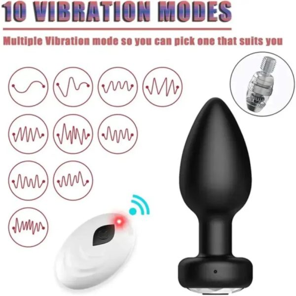 Plug Anal vibrador con mando inalámbrico carga USB