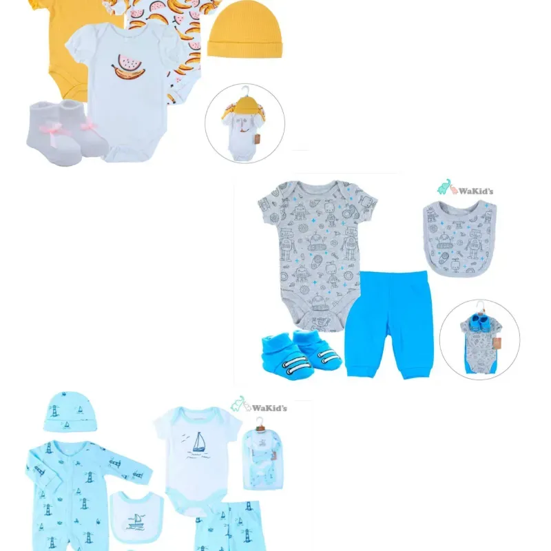 Set de Conjunto de Ropa y Accesorios para Bebé Temática Frutas/Robots/Náutica