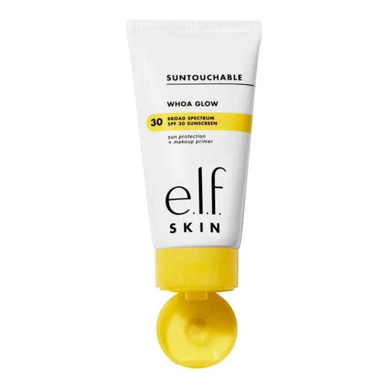 e.l.f. SKIN Suntouchable Whoa Glow SPF 30, protector solar e imprimación de maquillaje para un acabado brillante