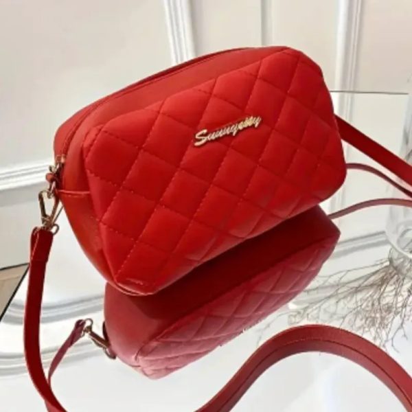 Cartera roja cuadros (ID 51)