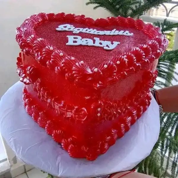 Cake doble relleno de chocolate en forma de ❤️