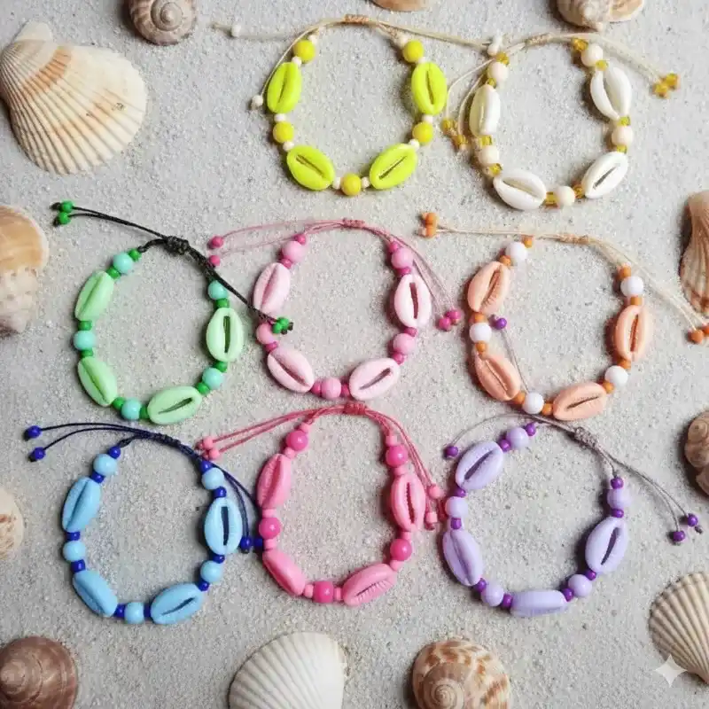Pulseras de conchas del mar
