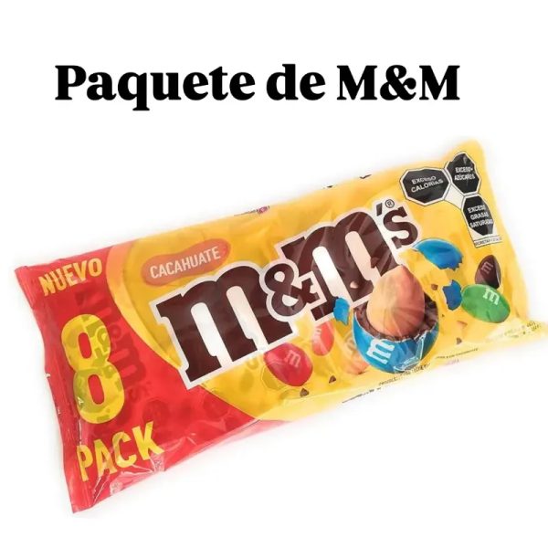 PAQUETE GRANDE DE M&M( 8 paqueticos) 