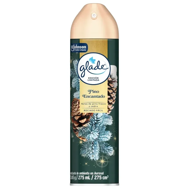 Aromatizante Glade en aerosol Pino encantado 