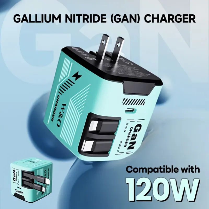 Cargador Rápido Portátil GaN 120W