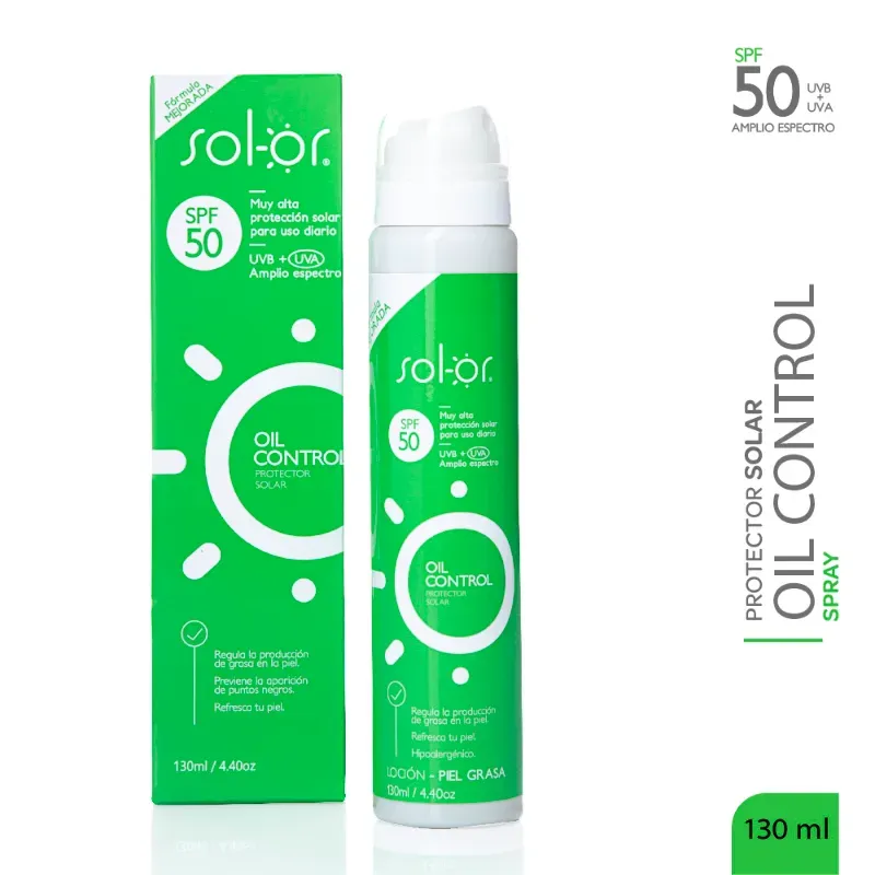 Solor Oil Control Spray 130 mL SPF 50+