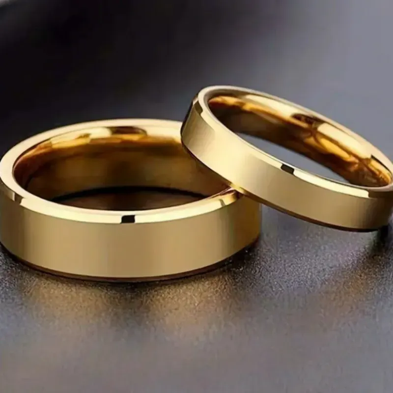 Pareja de anillos de acero inoxidable