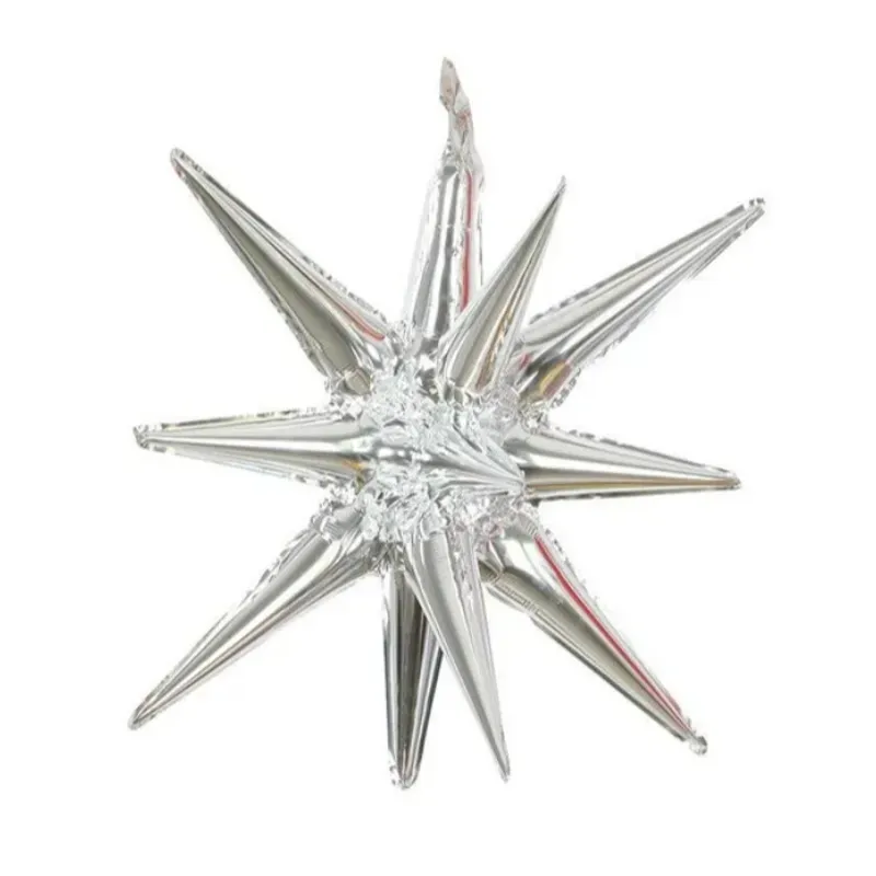 Globo de estrella plateado de 12 puntas