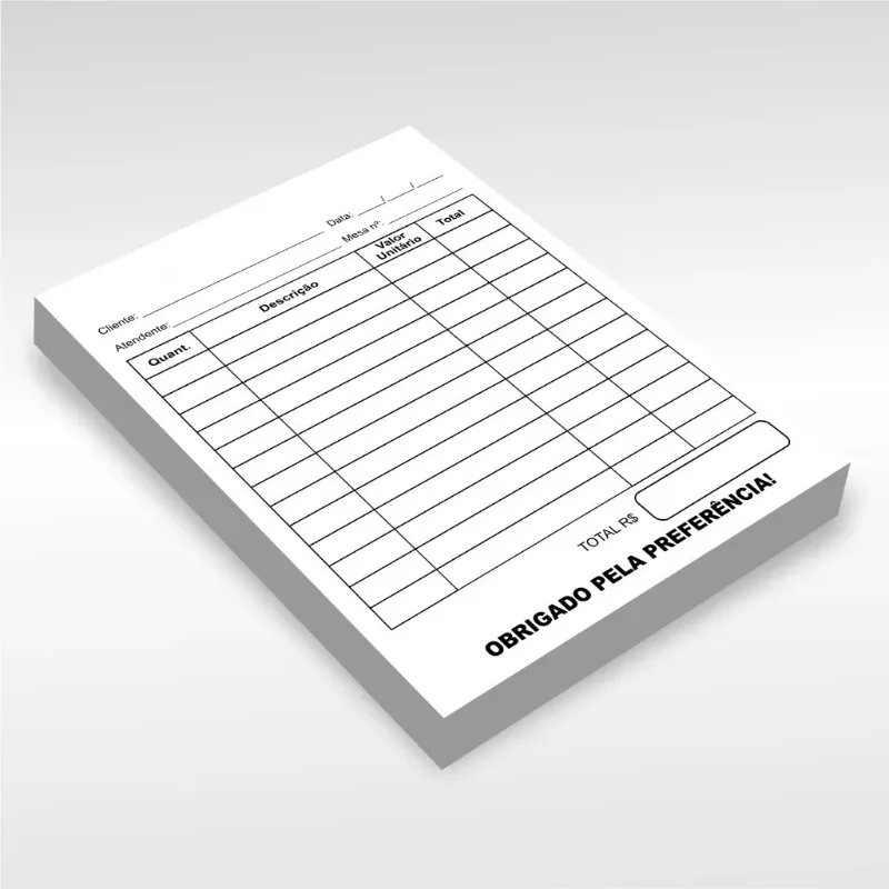 Notas de restaurante 1/4