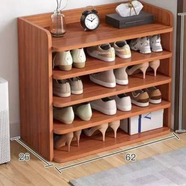 Zapatera de madera de 4 niveles