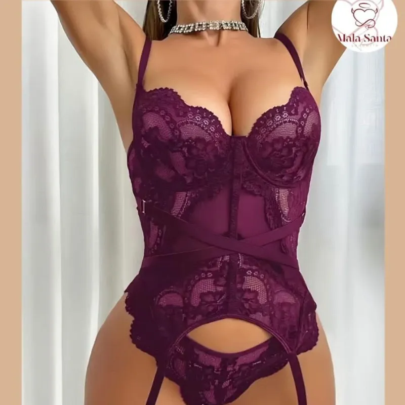 Set de lencería malva